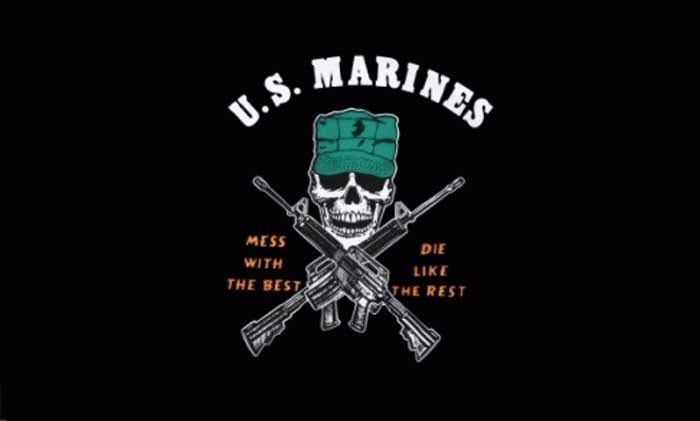 US Marine Corps - Mess with the best Flagge 90x150 cm Abverkauf