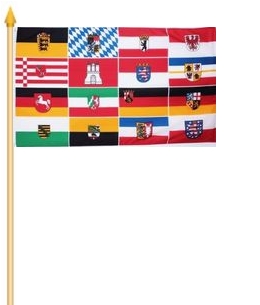 Deutschland 16 Bundesländer Stockflagge 30x40 cm