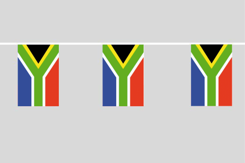 Südafrika Flaggenkette 6 Meter / 8 Flaggen 30x40 cm