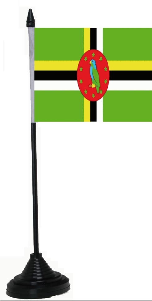 Dominica Tischflagge 10x15 cm