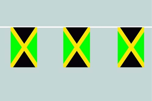 Jamaika Flaggenkette 6 Meter / 8 Flaggen 30x40 cm