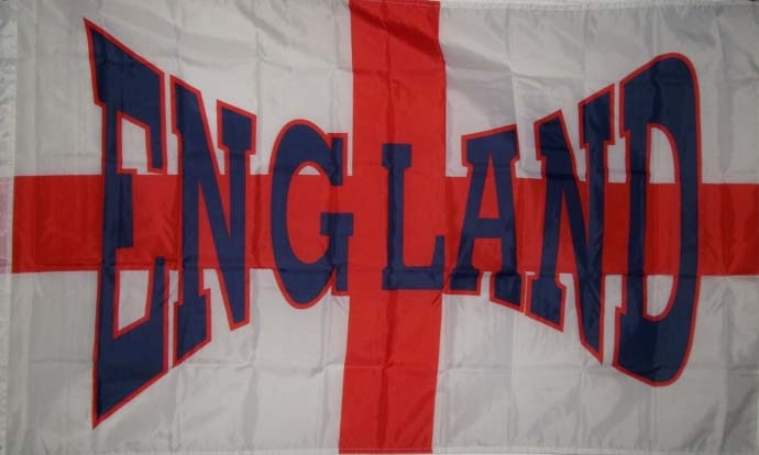 England St. Georg Kreuz; Schriftzug England panoramaförmig geschrieben Flagge 90x150 cm Abverkauf