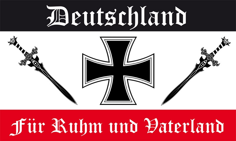 DR- Für Ruhm und Vaterland schwarz weiß rot Flagge 90x150 cm