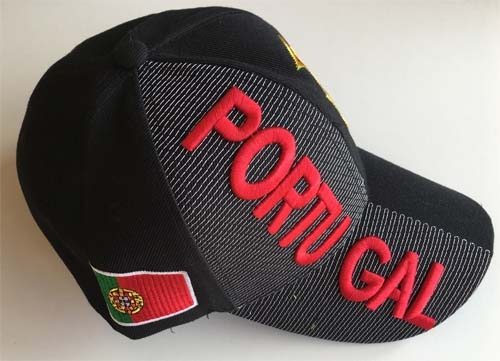 Portugal schwarz rote Schrift Baseballcap (EH)