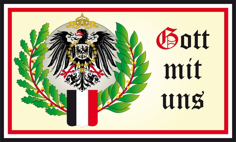 DR- Gott mit uns 2 Adler Wappen Flagge 90x150 cm