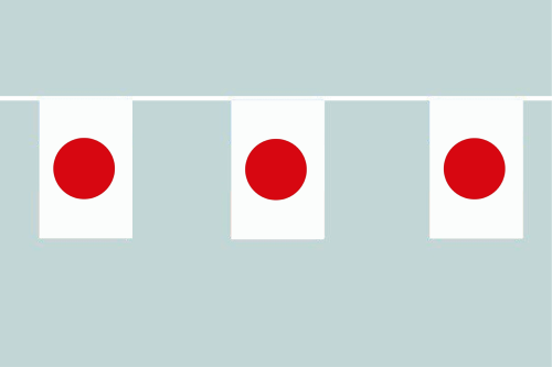 Japan Flaggenkette 6 Meter / 8 Flaggen 30x40 cm