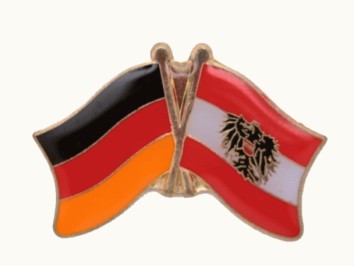 Deutschland / Österreich mit Wappen Freundschaftspin