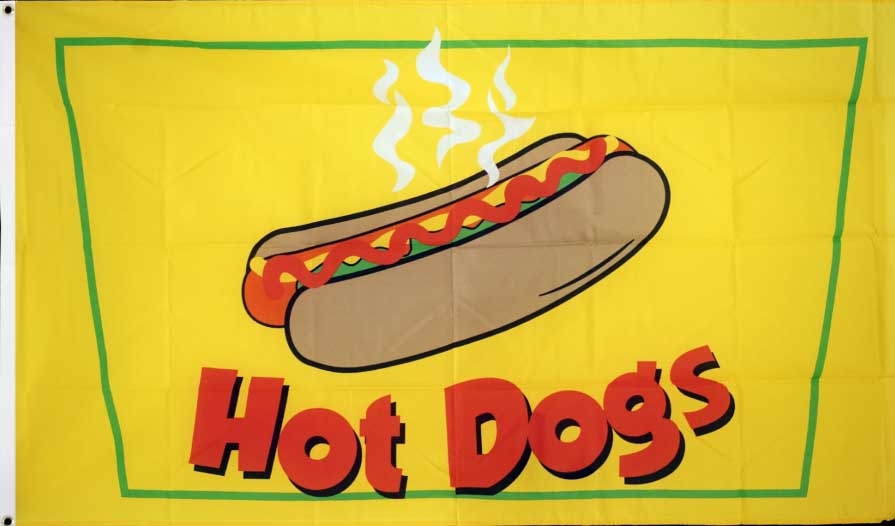 Hot Dogs Flagge 90x150 cm