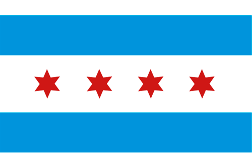 Chicago Flagge 90x150 cm Premiumqualität