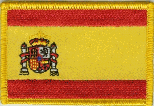 Spanische Flagge und Wappen, Flagge Spaniens Visitenkarte