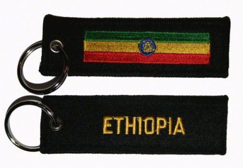 Äthiopien mit Stern Schlüsselanhänger