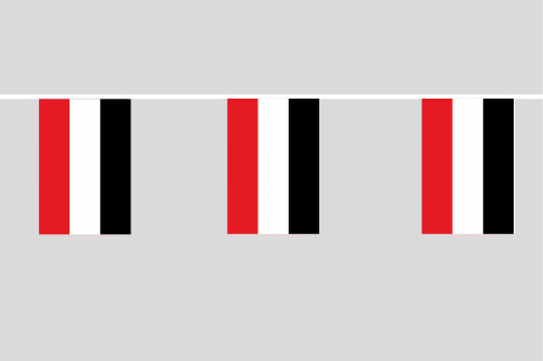 DR- Reichsflagge / Jemen  Flaggenkette 6 Meter / 8 Flaggen 30x45 cm