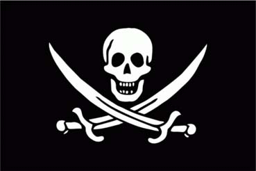 Pirat mit Säbel Aufkleber 8 x 5 cm