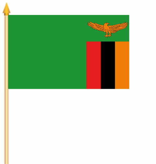 Sambia Stockflagge 30x45 cm
