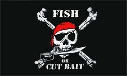 Pirat Fish cut or bait Flagge 90x150 cm