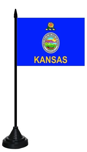 Kansas Tischflagge 10x15 cm