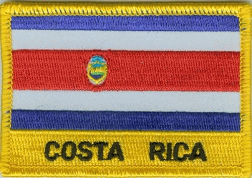 Costa Rica Aufnäher / Patch mit Schrift