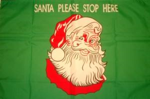 Weihnachten-Santa please stop here Flagge 60x90 cm Abverkauf