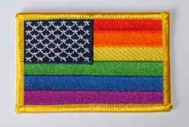 USA - Regenbogen Aufnäher / Patch 8 x 5 cm