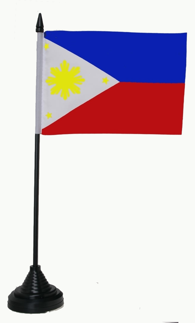 AZ FLAG Tischflagge Philippinen 22x15cm - Metallständer Satin-Fahne