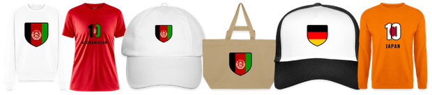 Flaggenmotiv Islamisches Emirat Afghanistan auf Shirt, Trikot, Cap und Tasche