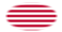 Sons of Liberty (USA um 1765, 13 Streifen)-Flagge als ovale Vignette