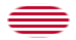 Sons of Liberty (USA um 1765, 13 Streifen)-Flagge als ovale Vignette