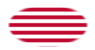 Sons of Liberty (USA um 1765, 13 Streifen)-Flagge als ovale Vignette