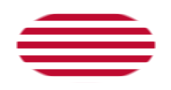 Sons of Liberty (USA um 1765, 13 Streifen)-Flagge als ovale Vignette