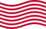 Wehende Sons of Liberty (USA um 1765, 13 Streifen)-Flagge statisch