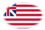 Grand Union (USA 1775-1777)-Flagge als ovale Vignette