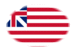 Grand Union (USA 1775-1777)-Flagge als ovale Vignette
