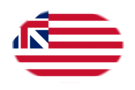 Grand Union (USA 1775-1777)-Flagge als ovale Vignette