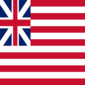 Grand Union (USA 1775-1777)-Flagge quadratisch