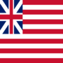 Grand Union (USA 1775-1777)-Flagge quadratisch
