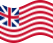 Wehende Grand Union (USA 1775-1777)-Flagge statisch