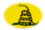 Gadsden (USA um 1775)-Flagge als ovale Vignette