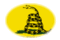 Gadsden (USA um 1775)-Flagge als ovale Vignette