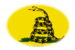 Gadsden (USA um 1775)-Flagge als ovale Vignette