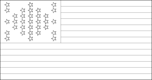 Umriss der Flagge Fort Sumter (USA 1861) zum Ausmalen