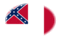 Blood-Stained Banner (Konföderierte Staaten 1865)-Flagge als ovale Vignette