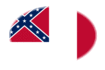 Blood-Stained Banner (Konföderierte Staaten 1865)-Flagge als ovale Vignette