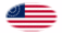 USA 37 Sterne (1867-1877)-Flagge als ovale Vignette