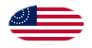 USA 37 Sterne (1867-1877)-Flagge als ovale Vignette