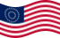 Wehende USA 37 Sterne (1867-1877)-Flagge statisch