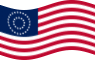 Wehende USA 37 Sterne (1867-1877)-Flagge statisch
