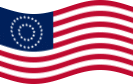 Wehende USA 37 Sterne (1867-1877)-Flagge statisch