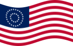 Wehende USA 37 Sterne (1867-1877)-Flagge statisch