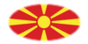 Mazedonien-Flagge als ovale Vignette