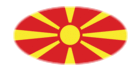 Mazedonien-Flagge als ovale Vignette